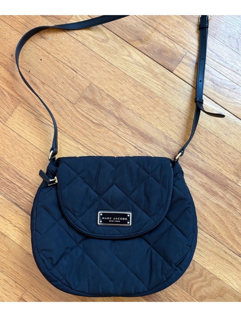 Marc Jacobs Black Quilted Crescent Crossbody Bag